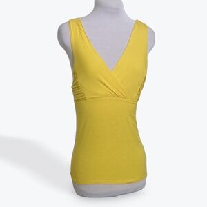 Victorias Secret Bra Tops Yellow Surplice V-Neck Tank Top Built-In Shelf Bra S